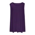 thumbnail image 4 of Fanxing Purple Women's Long Tunic Tank Tops to Wear with Leggings XXXXXL Summer Sleeveless Plus Size Tshirts Breathable Loose Fitting Dressy Shirts ( Women's Plus L-5XL), 4 of 7