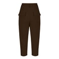 thumbnail image 5 of Chiccall Classic Cargo Shorts for Men Below Knee Capri Pants Back Elastic Button Zipper Fashion Straight Leg Shorts with Pockets, 5 of 7