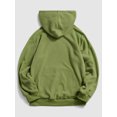 thumbnail image 2 of ZAFUL for Junior Letter Graphic Embroidered Fleece Mask Hoodie Deep Green S, 2 of 5