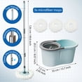 thumbnail image 2 of Spin Mop and Bucket, Mop and Bucket with Wringer Set for Home, 360 Spinning Mop Bucket Floor Cleaning Tool with 3 Microfiber Mop Replacement Head Refills,50" Extended Handle for Floor Cleaning Home, 2 of 7