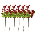 thumbnail image 1 of Tallos artificiales de frutas rojas Naiovety 6 piezas para decoración navideña, 1 of 6