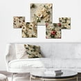 thumbnail image 2 of Designart "Timeless Lace Veil Adorned With Red Florals" Floral Wall Art Set Of 5 - Red Cottage Office Room Metal Wall Art Set, 2 of 6