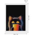 thumbnail image 2 of Diamond Art Kits for Adults, Neon Cat with Coffee MugDiamond Painting Kits for Beginners, Frameless Round 5D Full Drill Diamonds Art Gem Art Crafts Home Decor Gifts, 2 of 8