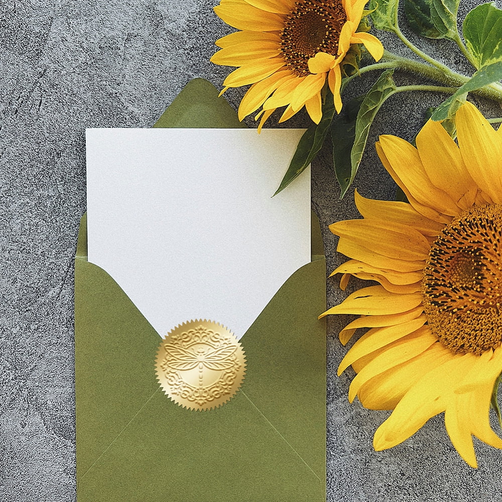 Stainless Steel Seal Embosser Hand-Held Embossing Stamp for Books Envelopes Napkins Golden Dragonfly 42mm