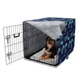 thumbnail image 2 of Geometric Dog Crate Cover, Abstract Contemporary Art Design Shapes Inspired by Night City Streets, Easy to Use Pet Kennel Cover for Dogs, 35" x 23" x 27", Indigo and Turquoise, by Ambesonne, 2 of 6