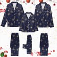 thumbnail image 2 of NOLDARES Family Christmas Pajamas Matching Sets Button Down Xmas Pjs Sets Holiday Sleepwear Long Sleeve Nightwear,A510-Navy, 2 of 9