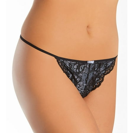 Women s Pour Moi 11512 Opulence Thong Panty (Slate/Black XS)