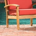 thumbnail image 2 of Noble House Aletta Outdoor Wooden Club Chairs with Cushions , Set of 2, Red, 2 of 3
