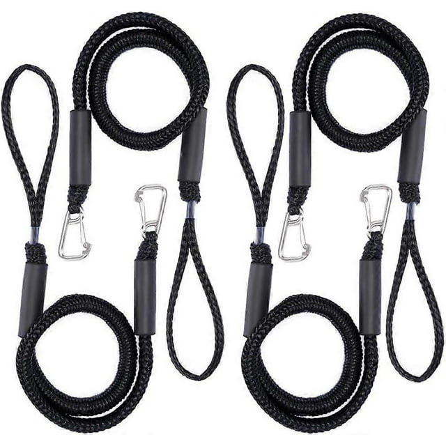 Stretch Boat Dock Line with Stainless Steel Clip, Mooring Rope, Bungee Cord, PWC Dock Line Boat Accessories, Perfect for Jet Ski, Boat, Kayak, Pontoon
