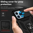 thumbnail image 4 of for iPhone 13 Pro Max Case, Soft TPU & Hard PC Anti-scratch Sliding Cover Full Protection Ring Stand Rotating Kickstand Holder Magnetic Shockproof Phone Case Cover for iPhone 13 Pro Max, Black, 4 of 7