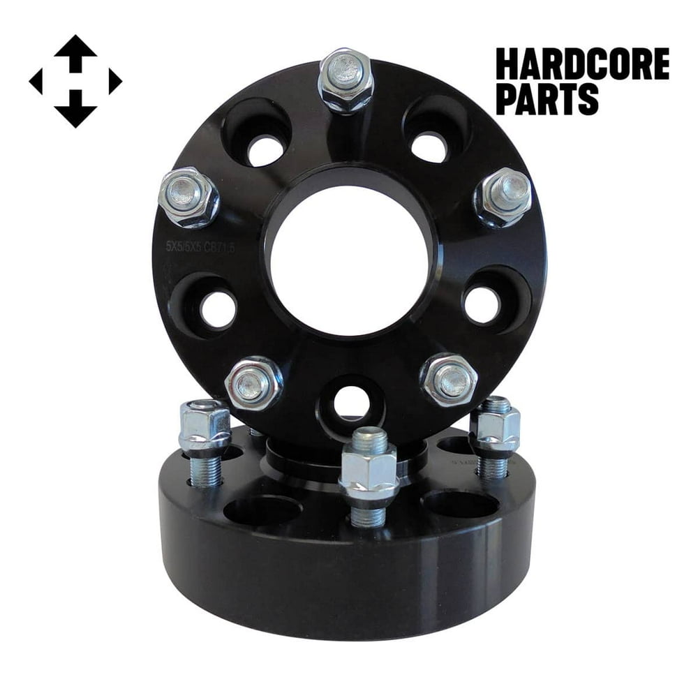 2 QTY Black Wheel Spacers Adapters 1.5" fits all 5x5 (5x127) Hubcentric