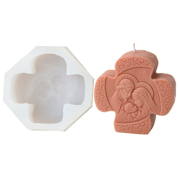 AOOOWER Elegant Silicone Soap Molds 3D Religious Series Silicone Candle Crafting Moulds