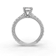 thumbnail image 2 of Eterna Jewel 2.2 Ct Emerald Cut Lab Created Diamond Engagement Ring - Side Stone Solitaire Ring with Accents in 14K White Gold Plated Ring - Wedding Jewelry for Her - Classic Engagement Ring for Wife, 2 of 3