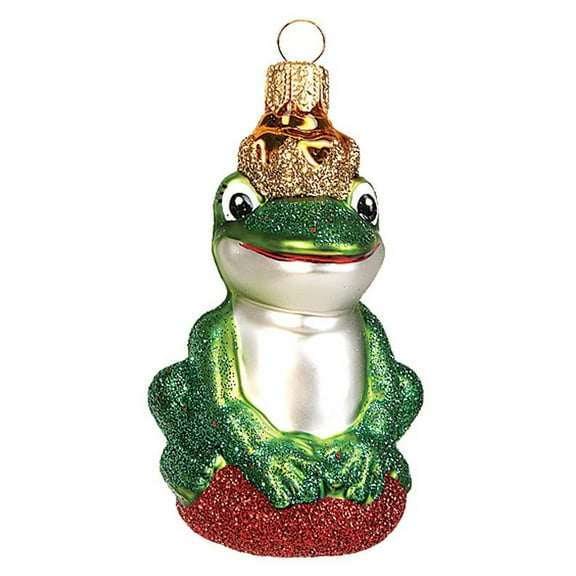 Frog Prince Polish Mouth Blown Glass Christmas Ornament  Tree Decoration