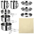 thumbnail image 1 of FONDOTIN 8Pcs Portable Pan Cooking Tool Set Sturdy Foldable Handle for Backpacking and Camping, 1 of 7