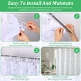 thumbnail image 6 of Floral Shower Curtain Botanical Print Fabric Shower Curtain with 12 Hooks, Waterproof Watercolor Vintage Farmhouse Bathroom Decor, 70.8" x 70.8", 6 of 8