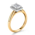 thumbnail image 2 of Jewelerix 10K Yellow and White Gold Ring Emerald Cut Engagement Moissanite Diamond Ring Mother's Day Gift, 2 of 3