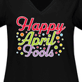thumbnail image 4 of Inktastic Happy April Fools with Colorful Dots Women's Plus Size V-Neck T-Shirt, 4 of 5