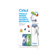 Cirkul 32oz Plastic Starter Kit with Navy Blue Lid, 2 Flavor Cartridges (Blueberry Grape & Kiwi Berry)