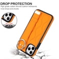 thumbnail image 3 of Allytechgroup 2024 New Trendy Back Case Cover for Apple iPhone 11 Pro, Premium PU Leather Luxury Design with Ring Holder Stand Bracket Bumper Shockproof Phone Case for Girls Women, Orange, 3 of 8