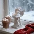 thumbnail image 4 of Vintage Winged Angel Candlestick Holder for Romantic Decor - Cherub Hand Rest Tabletop Ornament, 4 of 6