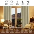 thumbnail image 6 of Deconovo Grommet Blackout Curtains Set of 2, Solid Thermal Insulated, 52"x84", Beige, 6 of 7