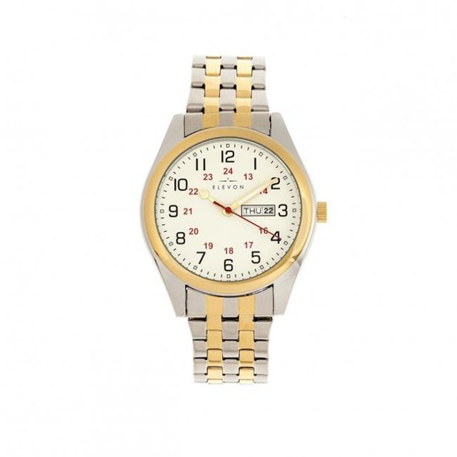Elevon ELE106-4 41 mm Montre Bracelet Gann avec Jour et Date - Or et Argent