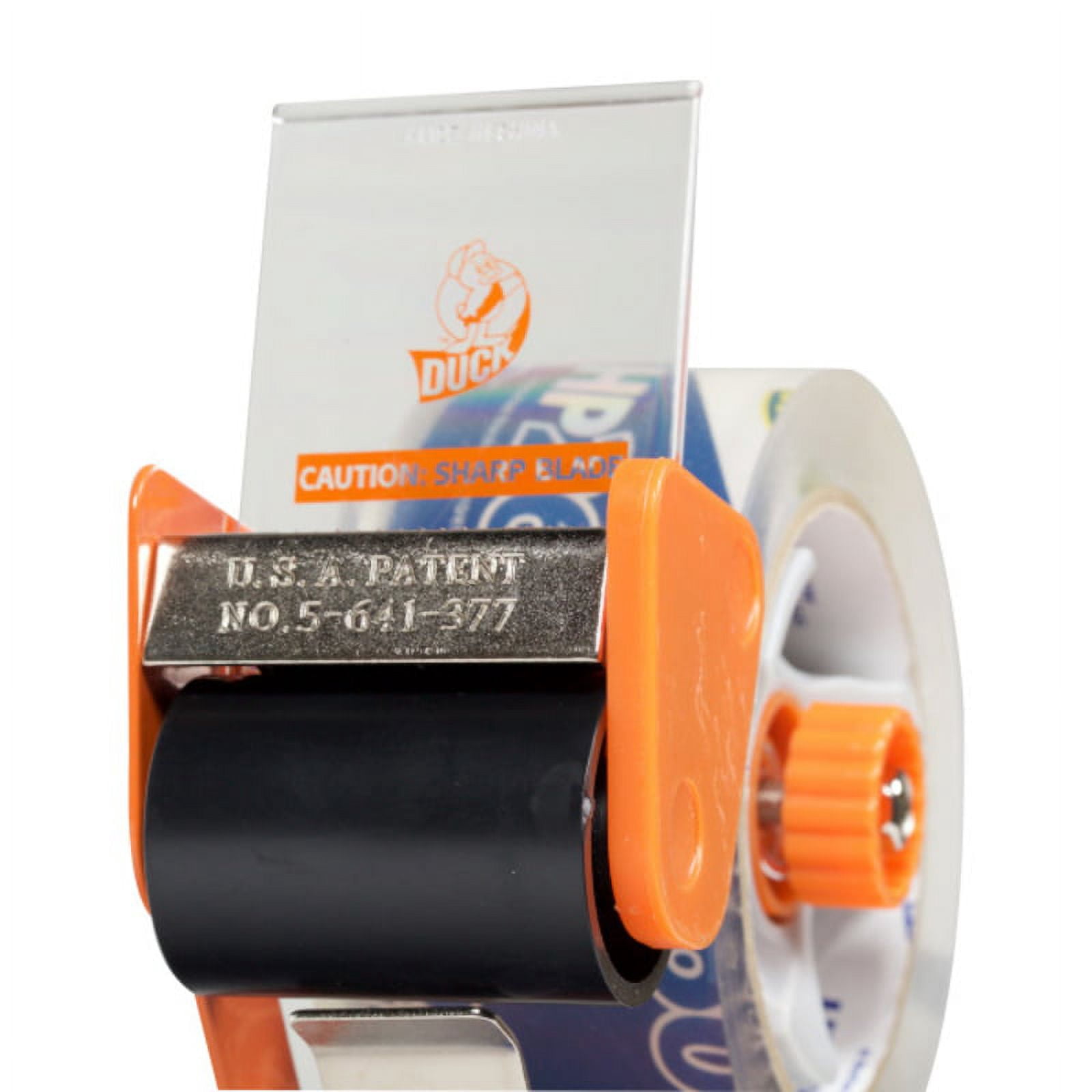 Duck HP260 Heavy Duty Clear Packaging Tape, 8 Rolls (1.88 inch x 60 yard Each) and BladeSafe Tape Gun