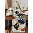 thumbnail image 2 of Vintage Rooster Burlap Cotton Table Runner 13x90 Inches Long, Watercolor Pastoral Animals Farmhouse Table Runners, Outdoor Dining Tablecloths Decor for Baby Shower/Party/Wedding, 2 of 6