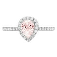 thumbnail image 7 of Solitaire with Accents Engagement Ring for Women - 0.755ct Simulated Pink Diamond in 14K White Gold Promise Ring, 7 of 7