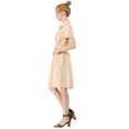 thumbnail image 4 of Vestido camisero de algodón con cuello abotonado y vestidos tipo safari para mujerBeige XL, 4 of 6