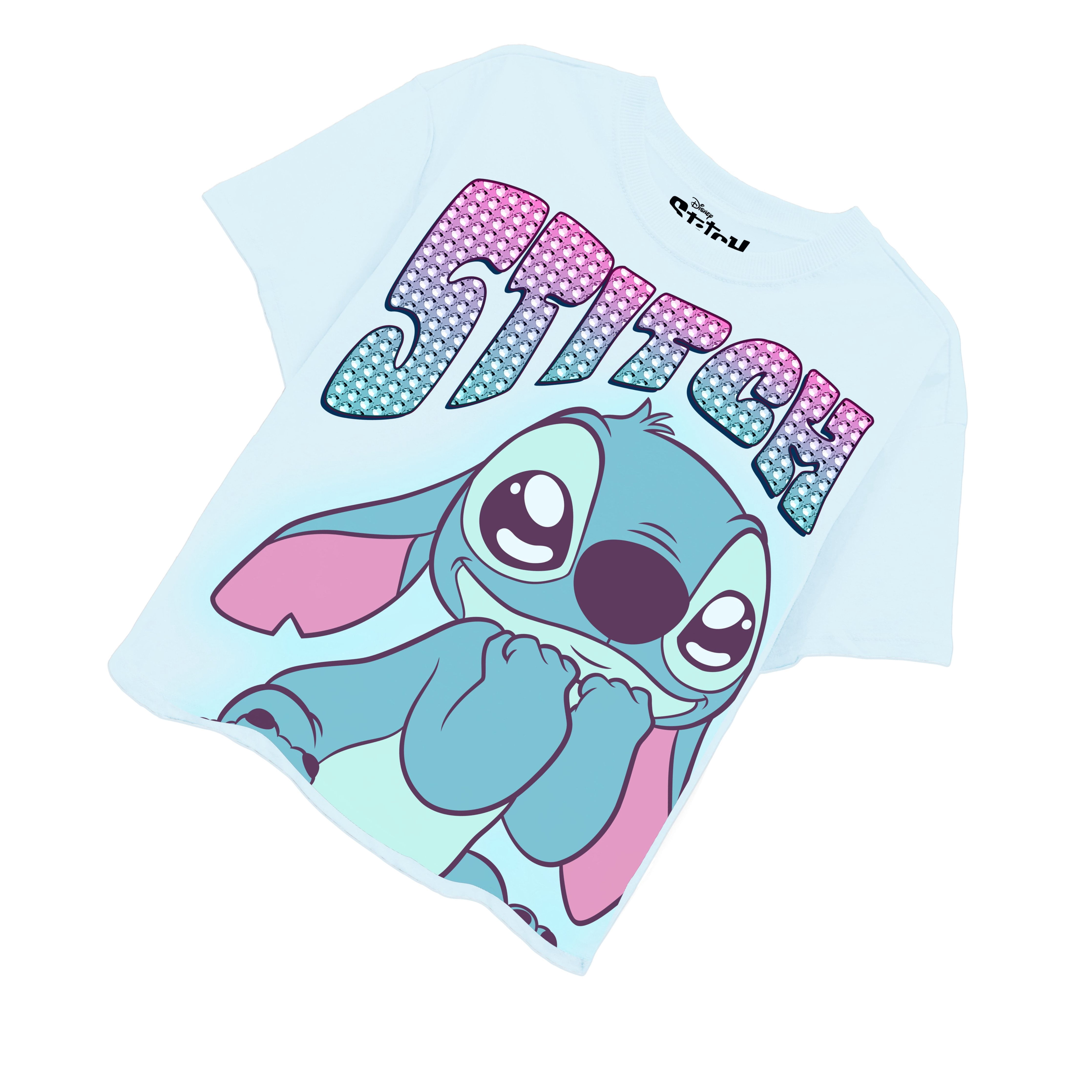 Disney Girls Lilo and Stitch Biker Shorts and T-Shirt- Little and Big Girls Sizes 4-16