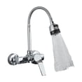 thumbnail image 1 of Chrome Wall Mounted Dual Hole Kitchen Faucet, Lead Free Hot Cold Water Mixer Tap, Stream Spray Bubbler 360 Rotation Flexible Pipe ,Versatile Features, 1 of 7