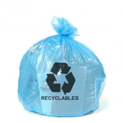 Plasticplace 12-16 Gallon Recycling Bags with Symbol, 250 Count, Blue ...