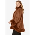 thumbnail image 3 of Jessica London Women's Plus Size Faux Fur Trim Wool Cape, 3 of 4