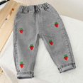 thumbnail image 2 of TAIAOJING Girls Casual Pants With Button Closure Stretchy Comfortable Long Pants For Everyday Wear Summer Outfits Sets Toddler To Kids Age 12 Months To 6 Years Trendy 12-18M, 2 of 5