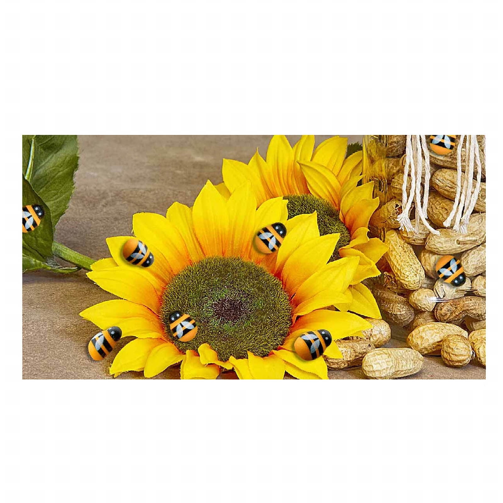 solacol Bee Decorations for Home Retro Welcome Iron Wall Decoration Bee  Sunflower Beetle Wreath Decor Farmhouse Wall Decor
