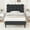 Black, variant on 4 EVER WINNER Twin Bed Frame, Twin Size Bed Frame with Detachable Upholstered Headboard, Two Bed Forms Design, Teddy Fleece Fabric, Green