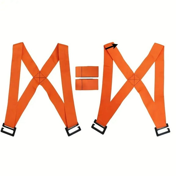 Heavy Furniture Moving Belt Set with Double Shoulder Straps – 2-Person Heavy Duty Lifting and Moving System for Furniture, Pianos & Refrigerators, Includes 2 Straps, 2 Auxiliary Belts & 4 Metal Buckl