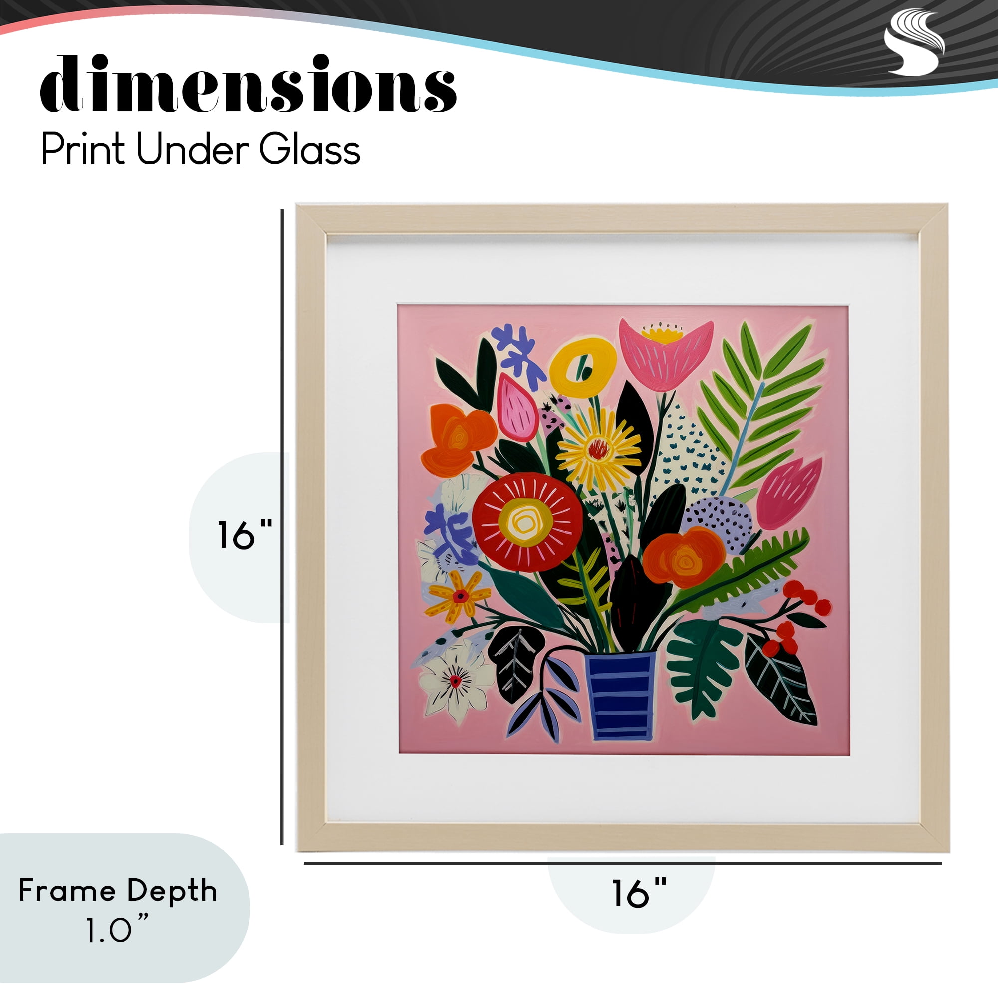 Stupell Industries Floral Flourish Summer Bouquet Birch Framed Print Under Glass, design by Lazar Studio