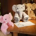 thumbnail image 2 of Elefante de peluche suave para niños, juguete de elefante grande, animales de peluche, almohada, muñeca de acompañamiento para bebé, juguetes infantiles, regalo para recién nacido, 2 of 5