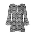 thumbnail image 4 of MaFYtyTPR 3/4 Sleeve Tops for Women Fashion Female V-Neck Printing Button Loose Comfy Three-Quarter Sleeves Bloues, 4 of 5
