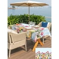 thumbnail image 4 of Easter Outdoor Tablecloth - 52x70 Inch Rectangle Dining Table Cover, Spring Bunny Colorful Eggs Tulip Flowers Blue Check Waterproof Outdoor Table Cloth with Umbrella Hole & Zipper for Picnic/Patio, 4 of 7