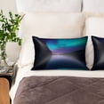 thumbnail image 2 of KLL Night At Lake Aurora Pattern Silk Pillowcase for Hair and Skin Standard Size 20"X 30" Soft Breathable Pillow Covers for Sleeping, 2 of 6