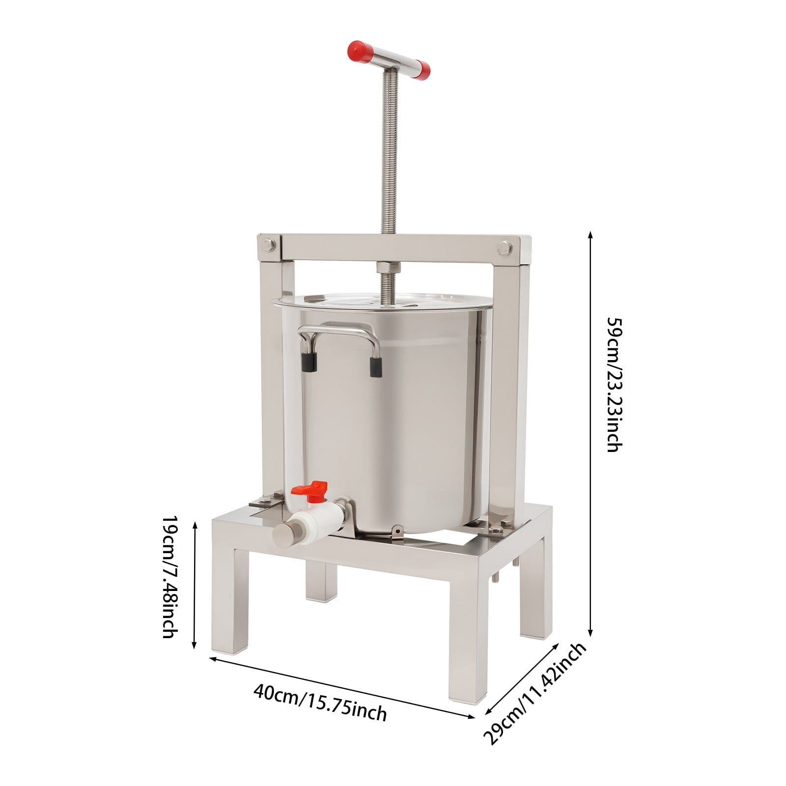 Manual Fruit Juicer Grape,  Juice Extractor 2.6gal/10L with Press Handle