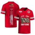 thumbnail image 3 of Vamuko 250 Anniversary Usa Shirts Man Graphic Round Neck Usa Flag Shirt Patriotic American Flag Loose Tees We the Peaple Red Blue and White Tshirts Red 3XL, 3 of 5