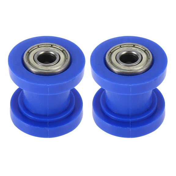 Unique Bargains 2 Pcs 8mm Chain Roller Pulley Chain Tensioner for Motorcycle Dirt Pit Bike Blue