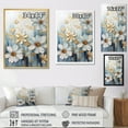 thumbnail image 4 of Designart "Natural Blue Symphony Of Zinnias I" Zinnias Wall Art Living Room, 4 of 7