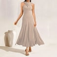 thumbnail image 2 of ZZwxWA Crossover Halter Cocktail Maxi Dress for Women Elegant Sleeveless Swing A-Line Beach Vacation Formal Party Dress, 2 of 6