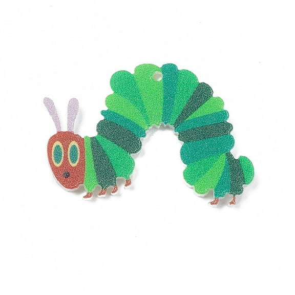 Acrylic Pendants Insect Green 23.5x33.5x2.3mm Hole: 1.4mm